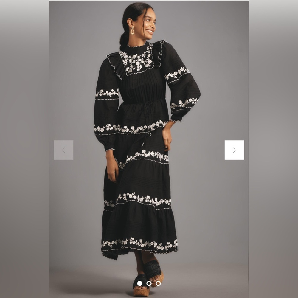 Farm Rio Embroidered Maxi Dress